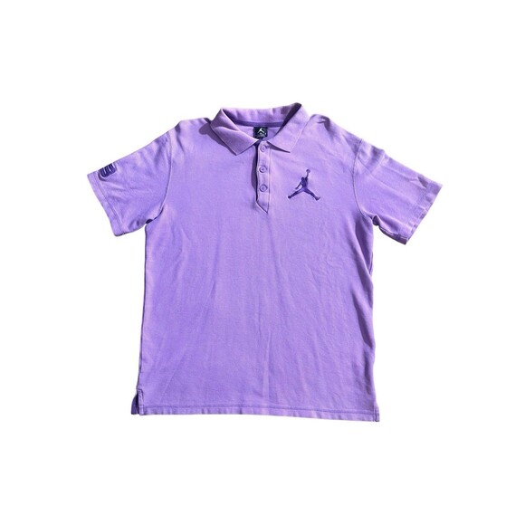 Nike Jordan Fly Polo Quarter Button Purple Jumpman 23 Sz L - Picture 1 of 16
